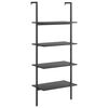 vidaXL 4 szintes fekete l&eacute;trapolc 64 x 35 x 152,5 cm