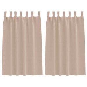vidaXL Fekete F&uuml;gg&ouml;ny Gyűrűkkel 2 db T&oacute;psz&iacute;nű 175 x 140 cm Poli&eacute;szter
