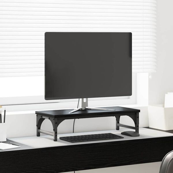 vidaXL Monitor Tartó Fekete tölgy 55 x 23 x 14 cm Faanyag