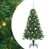 vidaXL Mű kar&aacute;csonyfa 150 LED-del Z&ouml;ld 150 cm PVC &eacute;s Ac&eacute;l &eacute;s Műanyag