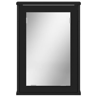 vidaXL fekete szerelt fa fürdőszobai tükör 42 x 12 x 60 cm