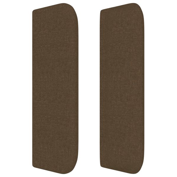 vidaXL s&ouml;t&eacute;tbarna sz&ouml;vet fejt&aacute;mla sz&aacute;rnyakkal 183x16x78/88 cm