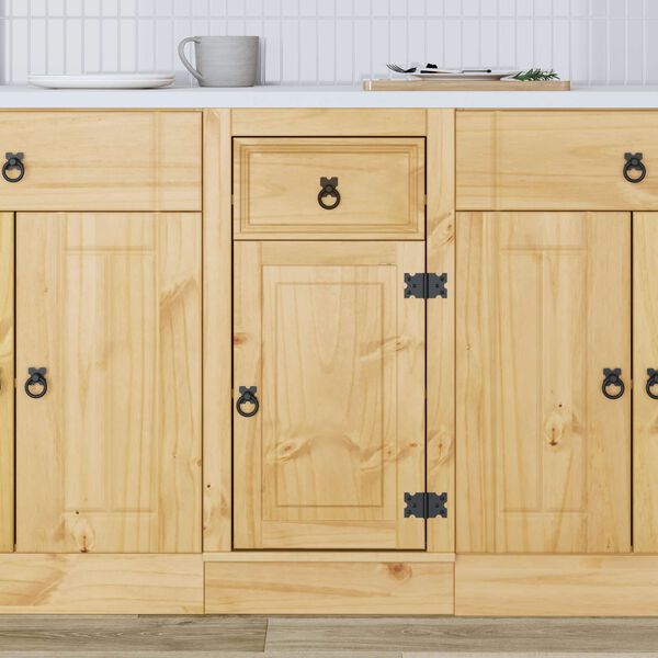 vidaXL Cabinet fi&oacute;kkal SKI M&eacute;zes Barna 40 x 46 x 81,5 cm T&ouml;m&ouml;r fenyőfa