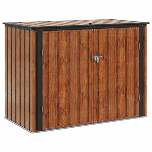 vidaXL Kerti T&aacute;rol&oacute; Doboz Barna 151,5 x 82 x 110,5 cm Ac&eacute;l
