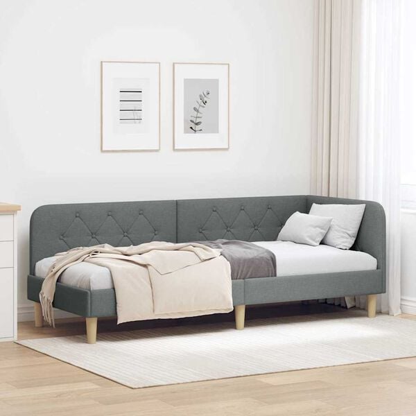 vidaXL Sarok&aacute;gy keret fejt&aacute;ml&aacute;val S&ouml;t&eacute;tsz&uuml;rke 80 x 200 cm sz&ouml;vet