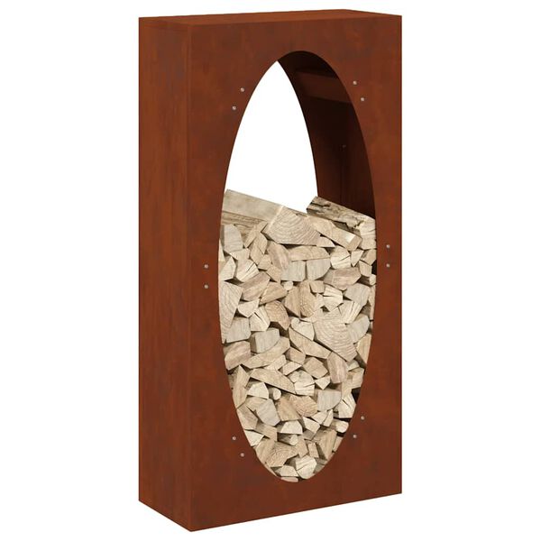 vidaXL tűzifa &aacute;llv&aacute;ny 50x23x100 cm időj&aacute;r&aacute;s&aacute;ll&oacute; ac&eacute;l