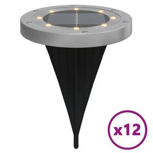 vidaXL 12 db meleg feh&eacute;r napelemes k&uuml;lt&eacute;ri talajl&aacute;mpa t&uuml;sk&eacute;vel