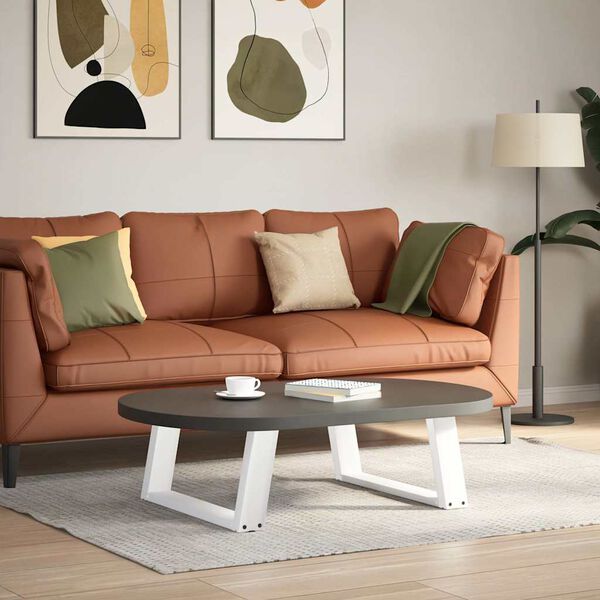 vidaXL 2 db U alak&uacute; doh&aacute;nyz&oacute;asztal l&aacute;b feh&eacute;r 60 x (30-31) cm ac&eacute;l