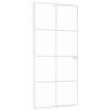 vidaXL feh&eacute;r edzett &uuml;veg &eacute;s alum&iacute;nium v&eacute;kony belt&eacute;ri ajt&oacute; 93x201,5 cm