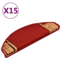 vidaXL 15 db piros öntapadó lépcsőszőnyeg 65 x 21 x 4 cm