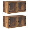 vidaXL Fali Szekr&eacute;nyek 2 db 68 x 37 x 35 cm Szerelt Fa &Ouml;reg fa