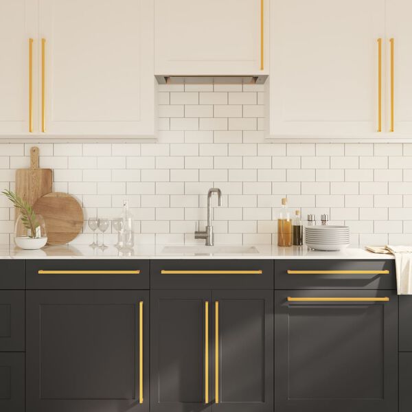 vidaXL 5 db aranysz&iacute;nű rozsdamentes ac&eacute;l szekr&eacute;nyfoganty&uacute; 480 mm