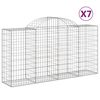 vidaXL 7 db íves horganyzott vas gabion kosár 200 x 50 x 100/120 cm