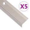 vidaXL 5 db pezsgősz&iacute;nű L-alak&uacute; alum&iacute;nium l&eacute;pcső&eacute;lv&eacute;dő 90 cm