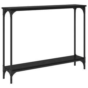 vidaXL Konzolasztal Fekete t&ouml;lgy 100 x 22,5 x 75 cm Szerelt Fa