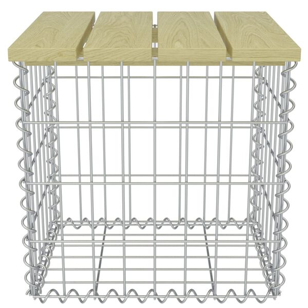 vidaXL horganyzott ac&eacute;l &eacute;s fenyőfa kerti l&aacute;btart&oacute; 40 x 40 x 45 cm