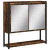 vidaXL f&uuml;st&ouml;lt t&ouml;lgy szerelt fa t&uuml;kr&ouml;s f&uuml;rdőszobaszekr&eacute;ny 60x16x60 cm