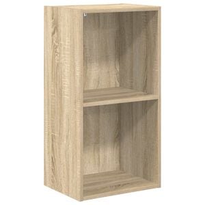 vidaXL 2-szintes sonoma sz&iacute;nű szerelt fa k&ouml;nyvszekr&eacute;ny 40x30x76,5 cm