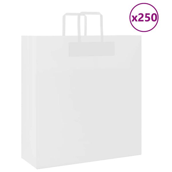 vidaXL 250 db feh&eacute;r pap&iacute;rzacsk&oacute;k foganty&uacute;kkal 45x17x48 cm