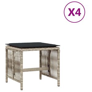 vidaXL 4db vil&aacute;gossz&uuml;rke polyrattan kerti sz&eacute;k p&aacute;rn&aacute;val 41 x 41 x 36cm