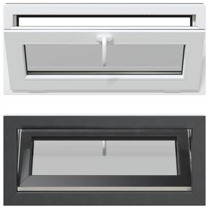 vidaXL Pinceablak RISOR 90 x 40 cm PVC &eacute;s &Uuml;veg Antracitsz&uuml;rke