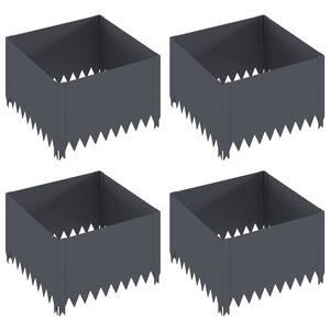 vidaXL Fűszeg&eacute;lyez&eacute;s 4 pcs 60 x 60 x 35 cm Ac&eacute;l Antracitsz&uuml;rke