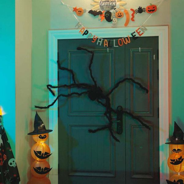 vidaXL Halloween P&oacute;k D&iacute;sz 3 pcs Fekete 200 cm Poli&eacute;szter &eacute;s ac&eacute;l