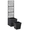 vidaXL fekete rácsos polyrattan magaságyás 1 kaspóval 30 x 30 x 107 cm
