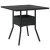 vidaXL fekete polyrattan &uuml;veglapos kerti asztal 80 x 80 x 75 cm