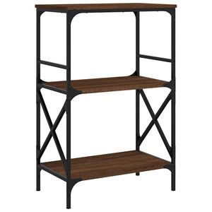 vidaXL 3 szintes barna t&ouml;lgy szerelt fa k&ouml;nyvespolc 56 x 35 x 90,5 cm