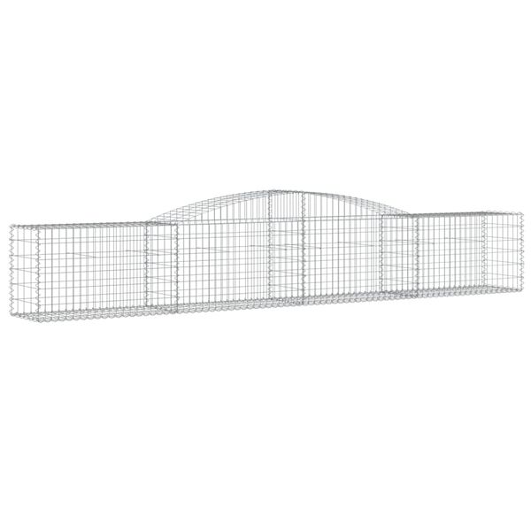 vidaXL 7 db íves horganyzott vas gabion kosár 400x50x60/80 cm