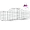 vidaXL 3 db íves horganyzott vas gabion kosár 200x50x60/80 cm