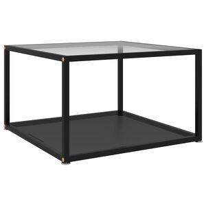 vidaXL fekete &eacute;s &aacute;tl&aacute;tsz&oacute; edzett &uuml;veg doh&aacute;nyz&oacute;asztal 60 x 60 x 35 cm