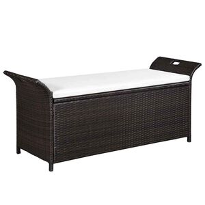 vidaXL barna polyrattan t&aacute;rol&oacute;pad p&aacute;rn&aacute;val 138 cm
