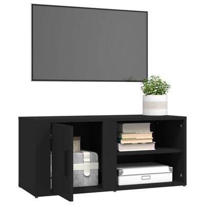 vidaXL fekete szerelt fa TV-szekrény 80x31,5x36 cm