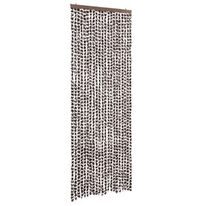 vidaXL barna &eacute;s feh&eacute;r zsen&iacute;lia rovarf&uuml;gg&ouml;ny 90 x 200 cm