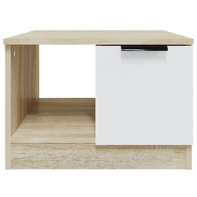 vidaXL fehér-sonoma színű szerelt fa dohányzóasztal 50 x 50 x 36 cm