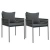 vidaXL 2 db fekete polyrattan kerti sz&eacute;k p&aacute;rn&aacute;val 54 x 61 x 83 cm