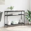 vidaXL Konzolasztal polcokkal Fekete t&ouml;lgy 100 x 29 x 75 cm Faanyag