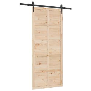 vidaXL Cs&uacute;sz&oacute; ajt&oacute; Term&eacute;szetes 80 x 208 cm T&ouml;m&ouml;r Fenyőfa