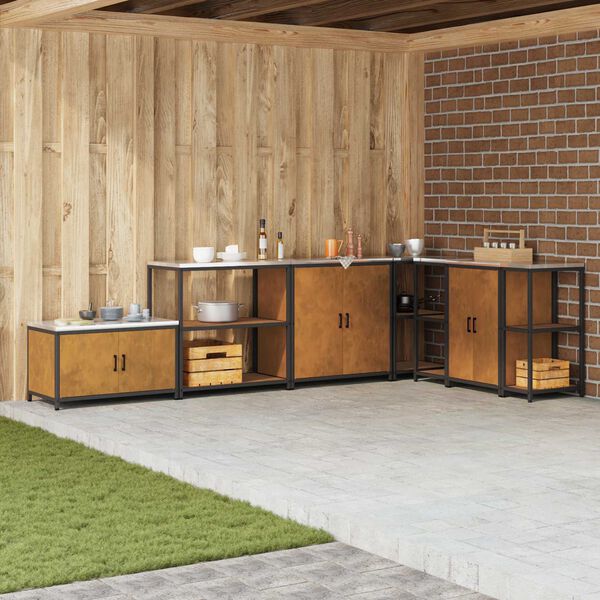 vidaXL Konyhai T&aacute;rol&aacute;s polcokkal Rozsd&aacute;s 90 x 50 x 92 cm Ac&eacute;l