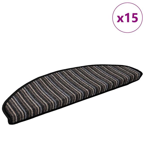 vidaXL &Ouml;ntapad&oacute;s l&eacute;pcsőszőnyegek 15 pcs Antracit 65 x 21 x 4 cm