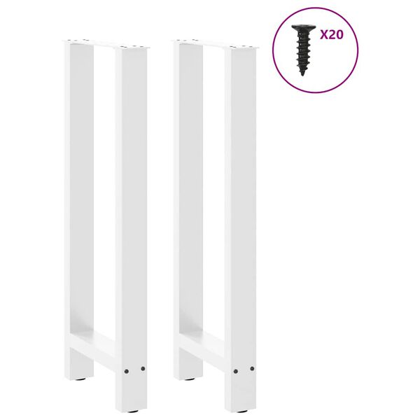 vidaXL 2 db fehér bárasztal láb 40 x (100-101) cm acél