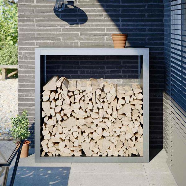 vidaXL horganyzott ac&eacute;l tűzifat&aacute;rol&oacute; 100 x 40 x 100 cm