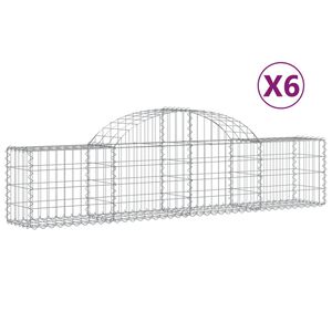 vidaXL 6 db &iacute;ves horganyzott vas gabion kos&aacute;r 200x30x40/60 cm