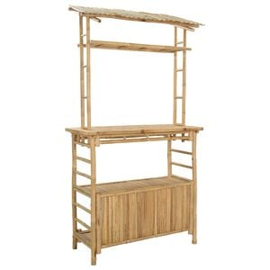 vidaXL K&uuml;lső B&aacute;rasztal t&aacute;rol&oacute;val Term&eacute;szetes 110 x 50 x 210 cm Bambusz