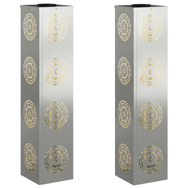 vidaXL Napelemmel műk&ouml;dő LED &ouml;sv&eacute;ny vil&aacute;g&iacute;t&aacute;s 2 pcs Ez&uuml;st