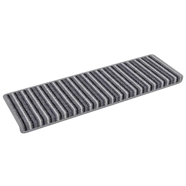 vidaXL &Ouml;ntapad&oacute;s l&eacute;pcsőszőnyegek Cs&iacute;kos 15 pcs Sz&uuml;rke 65 x 21 x 4 cm