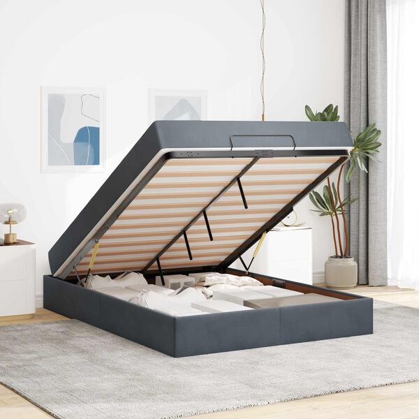 vidaXL &Aacute;gykeret matraccal matracmal 2 pcs Hom&aacute;lyos Sz&uuml;rke B&aacute;rsony