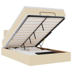 vidaXL kr&eacute;msz&iacute;nű sz&ouml;vet ottom&aacute;n &aacute;gy matraccal & LED-ek 120x190cm